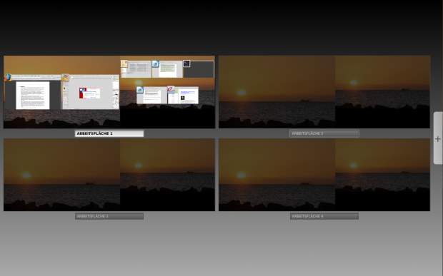Der Multi-Desktop in Linux Mint (Screenshot: Golem.de)